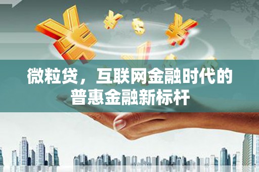 永宁微粒贷，互联网金融时代的普惠金融新标杆