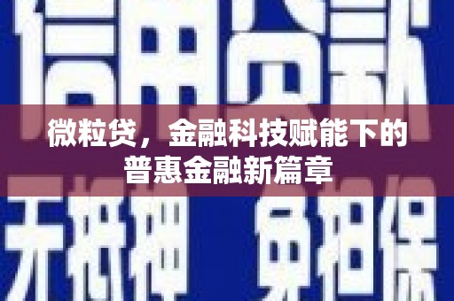 永宁微粒贷，金融科技赋能下的普惠金融新篇章