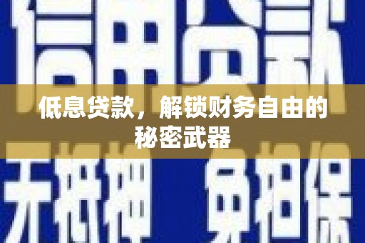 永宁低息贷款，解锁财务自由的秘密武器