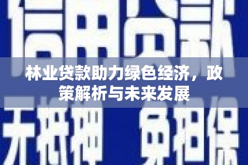 永宁林业贷款助力绿色经济，政策解析与未来发展