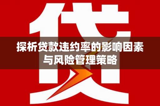 永宁探析贷款违约率的影响因素与风险管理策略