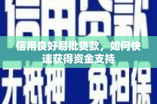 永宁信用良好易批贷款，如何快速获得资金支持