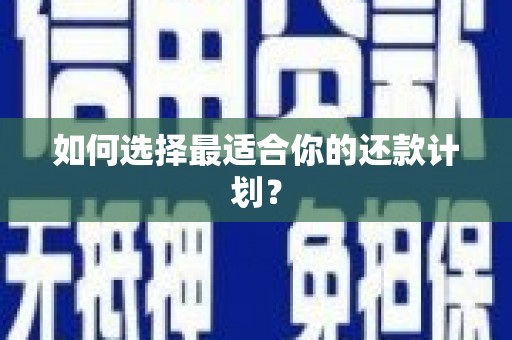 永宁如何选择最适合你的还款计划？